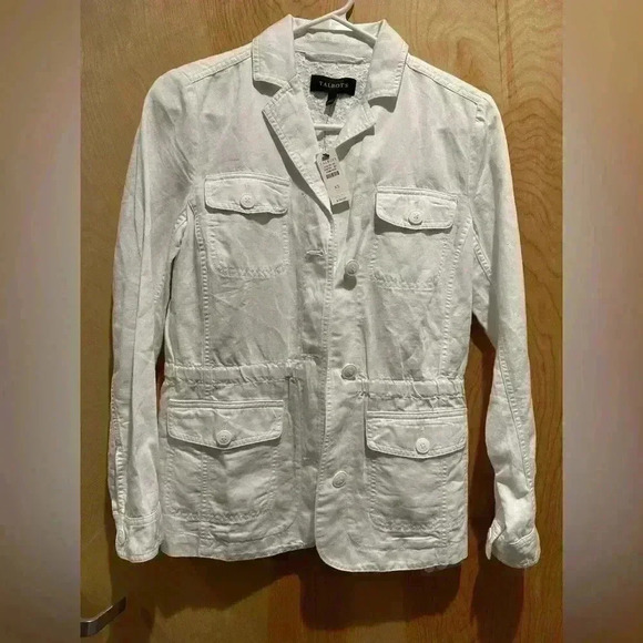 NWT | Women’s Talbots Cotton & Linen Casual Jacket  | White | Size XSP - Picture 1 of 11